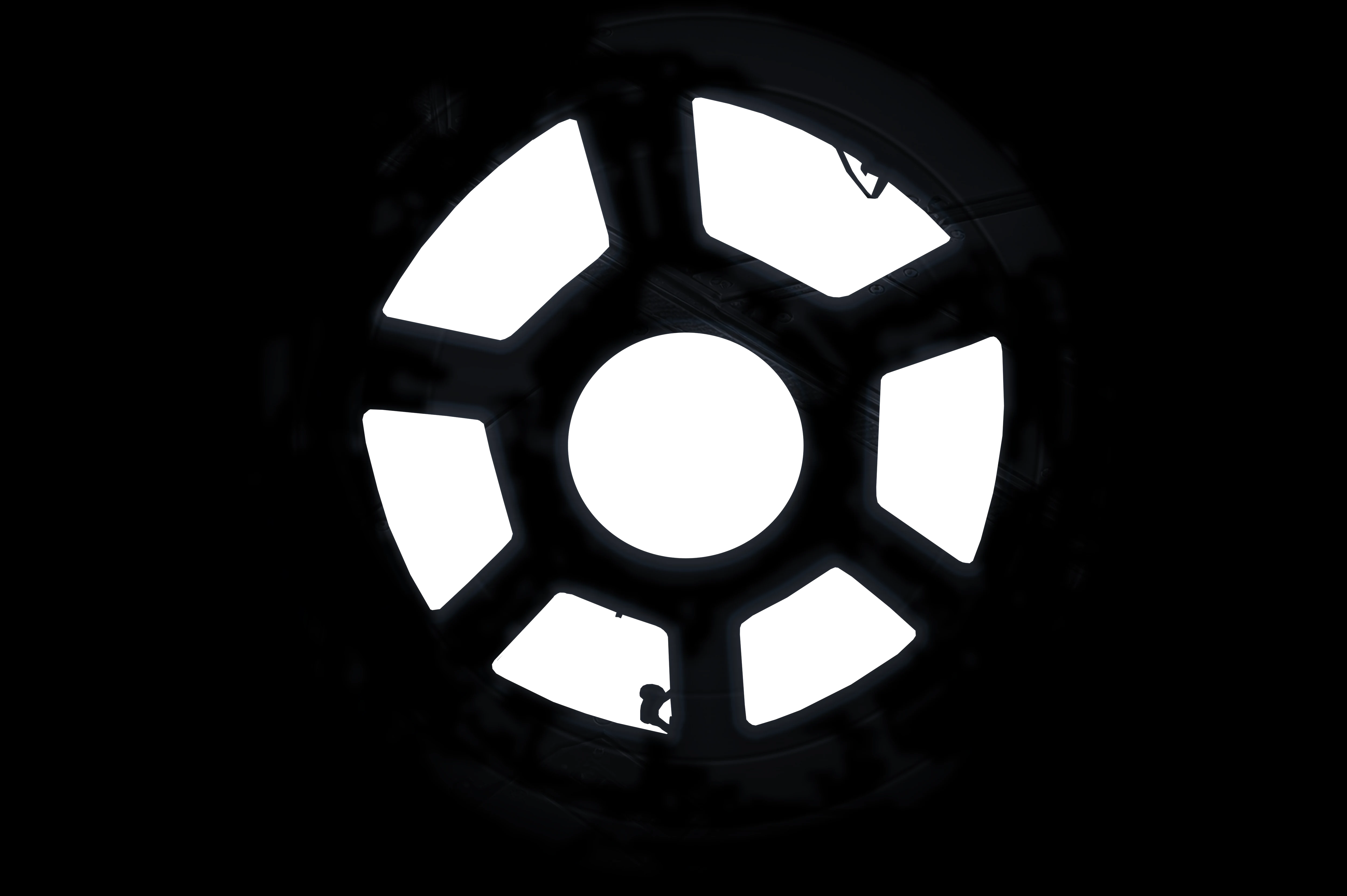 View through a spacecraft porthole